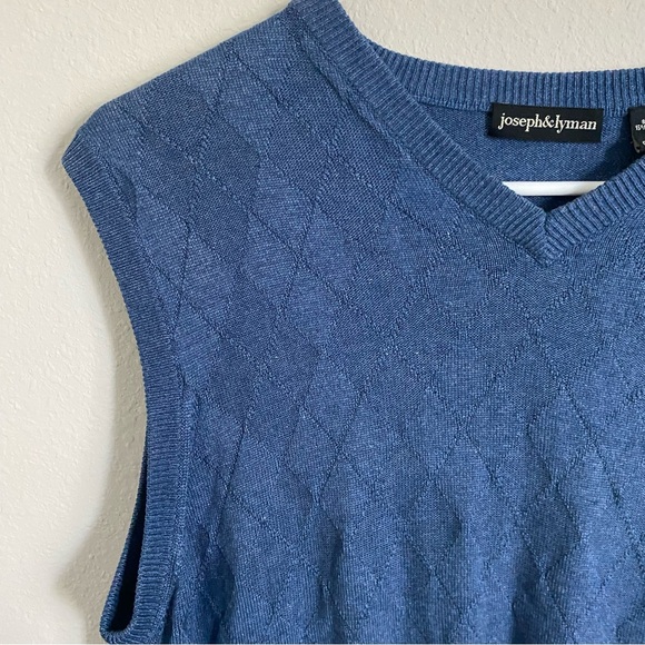 Joseph & Lyman Mens Silk and Cashmere Light Weight Blue Vest Medium - Picture 3 of 6